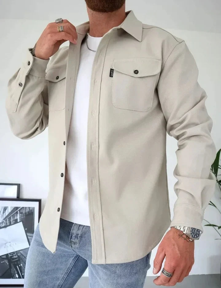 Autumn Casual Shirt - Thomas-Light Beige-S-State of Style