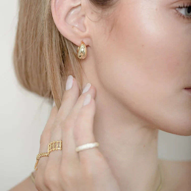 Aveline Classic Gold Drop Earrings-State of Style