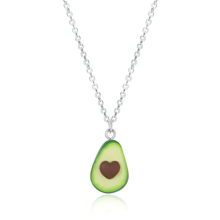 Avocado Heart Necklace | Sterling Silver Pendant | Cute Charm Jewellery-State of Style