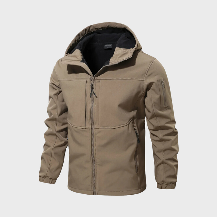 Axel Casual Hooded Jacket for Men-Khaki-XS-State of Style