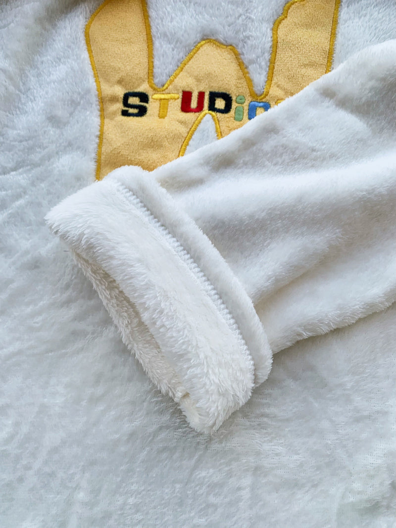 Women's fleece pyjama set with embroidery & round neck for autumn/winter – Alissa