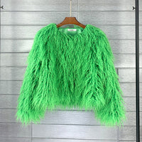 Elegant women's faux fur coat – Soraya