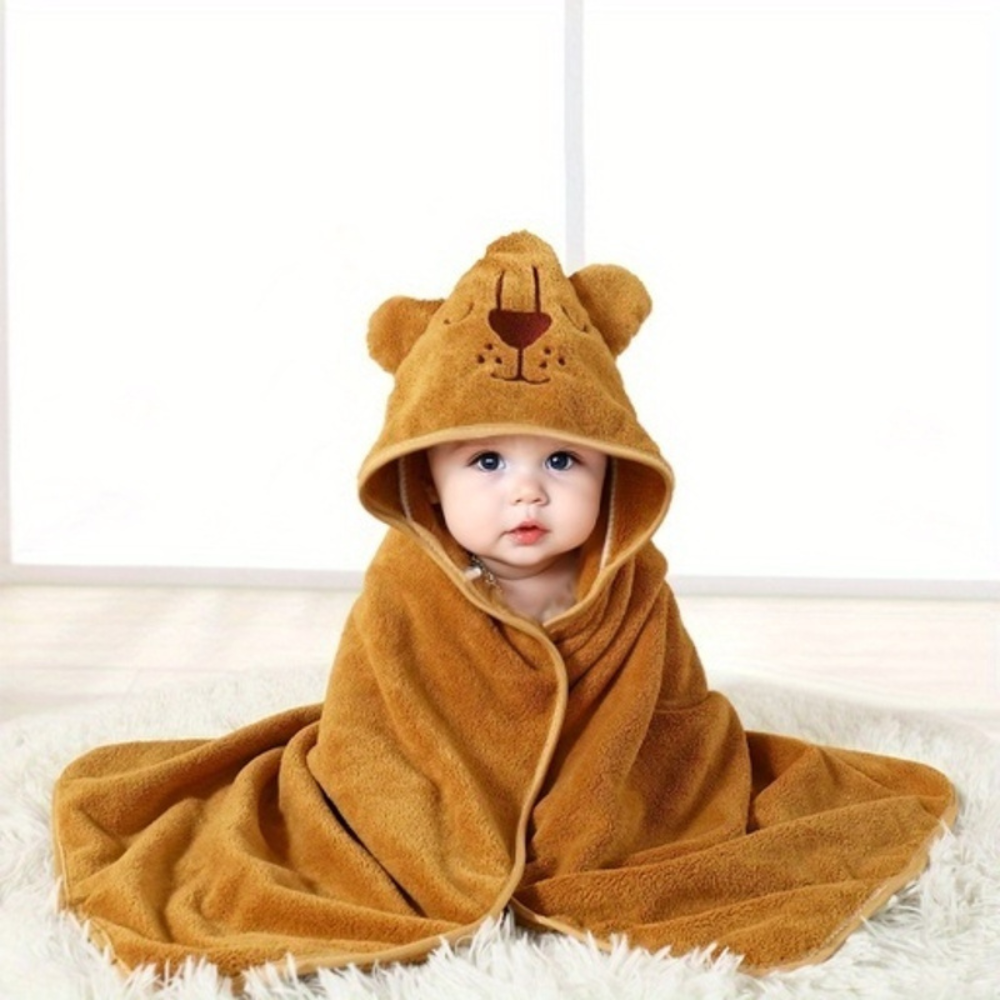 Baby bath cape with hood – SnuggleSplash-Bear-State of Style