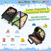 Children’s 2-Piece Hard-Shell Luggage and Backpack Set with 360° Wheels – Helicopter