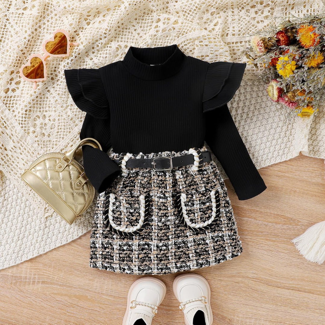 Baby Winter Set – Knitted Turtleneck and Dress Set-B-6-12 Months-State of Style