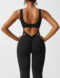 Backless jumpsuit with flared trousers – Liv-Dark blue-S-State of Style