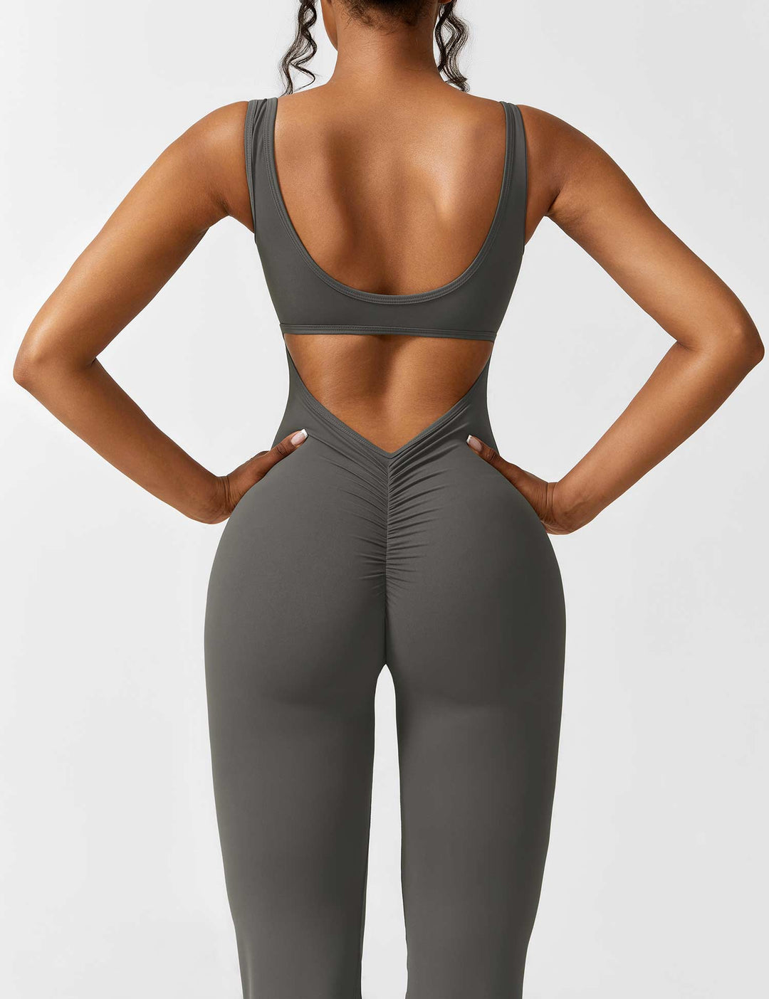 Backless jumpsuit with flared trousers – Liv-Dark blue-S-State of Style