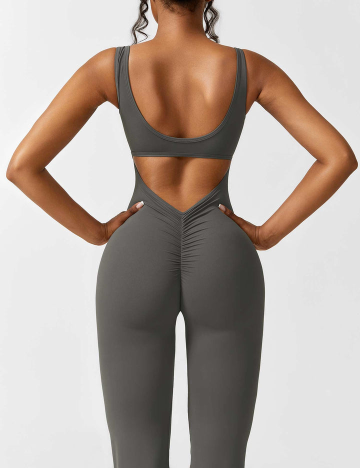 Backless jumpsuit with flared trousers – Liv-Dark blue-S-State of Style