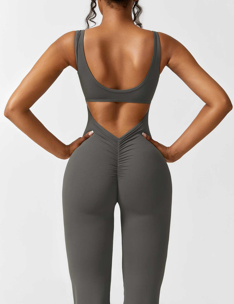 Backless jumpsuit with flared trousers – Liv-Dark blue-S-State of Style