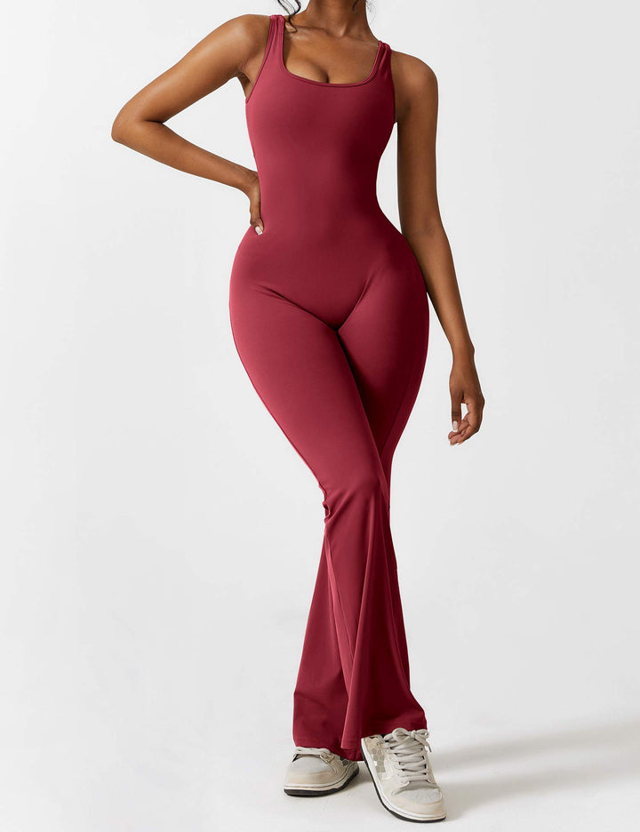 Backless jumpsuit with flared trousers – Liv-Dark blue-S-State of Style