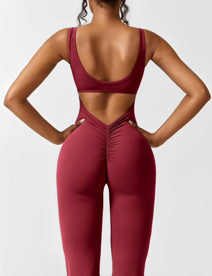 Backless jumpsuit with flared trousers – Liv-Dark blue-S-State of Style