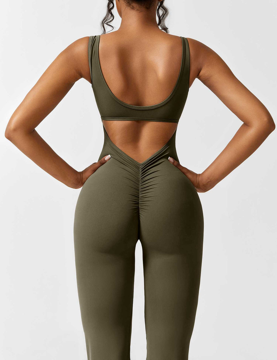 Backless jumpsuit with flared trousers – Liv-Dark blue-S-State of Style