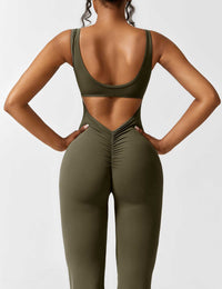 Backless jumpsuit with flared trousers – Liv-Dark blue-S-State of Style