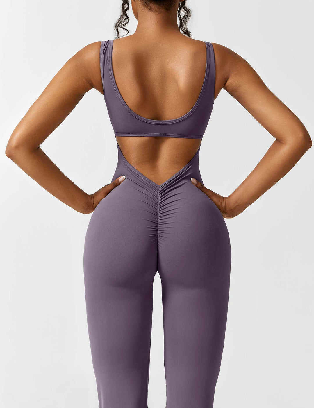 Backless jumpsuit with flared trousers – Liv-Dark blue-S-State of Style