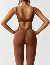 Backless jumpsuit with flared trousers – Liv-Dark blue-S-State of Style