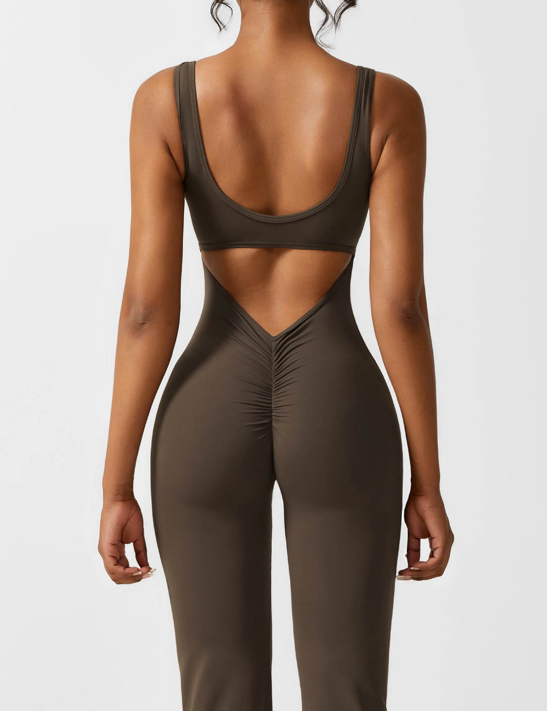 Backless jumpsuit with flared trousers – Liv-Dark blue-S-State of Style