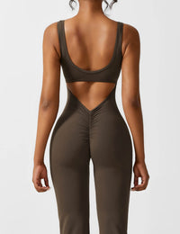 Backless jumpsuit with flared trousers – Liv-Dark blue-S-State of Style