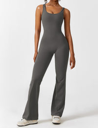 Backless jumpsuit with flared trousers – Liv-Gray-S-State of Style