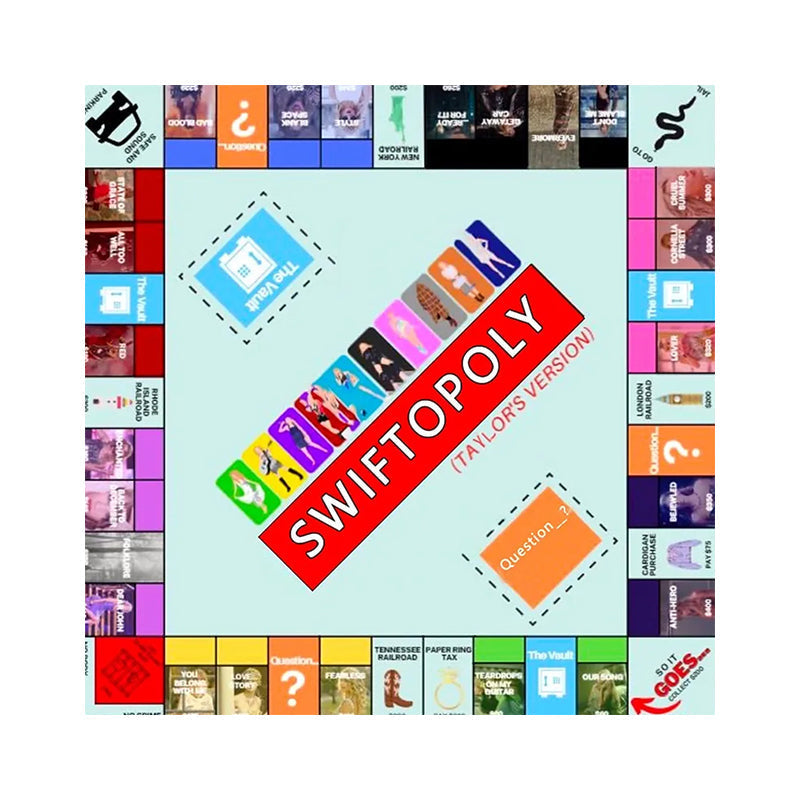 Music-based board game with song cards and Monopoly money for game nights