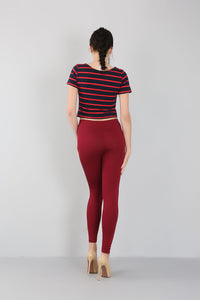 Bamboo Slim Fit Plus-Size Leggings-Navy Blue-2XL-State of Style