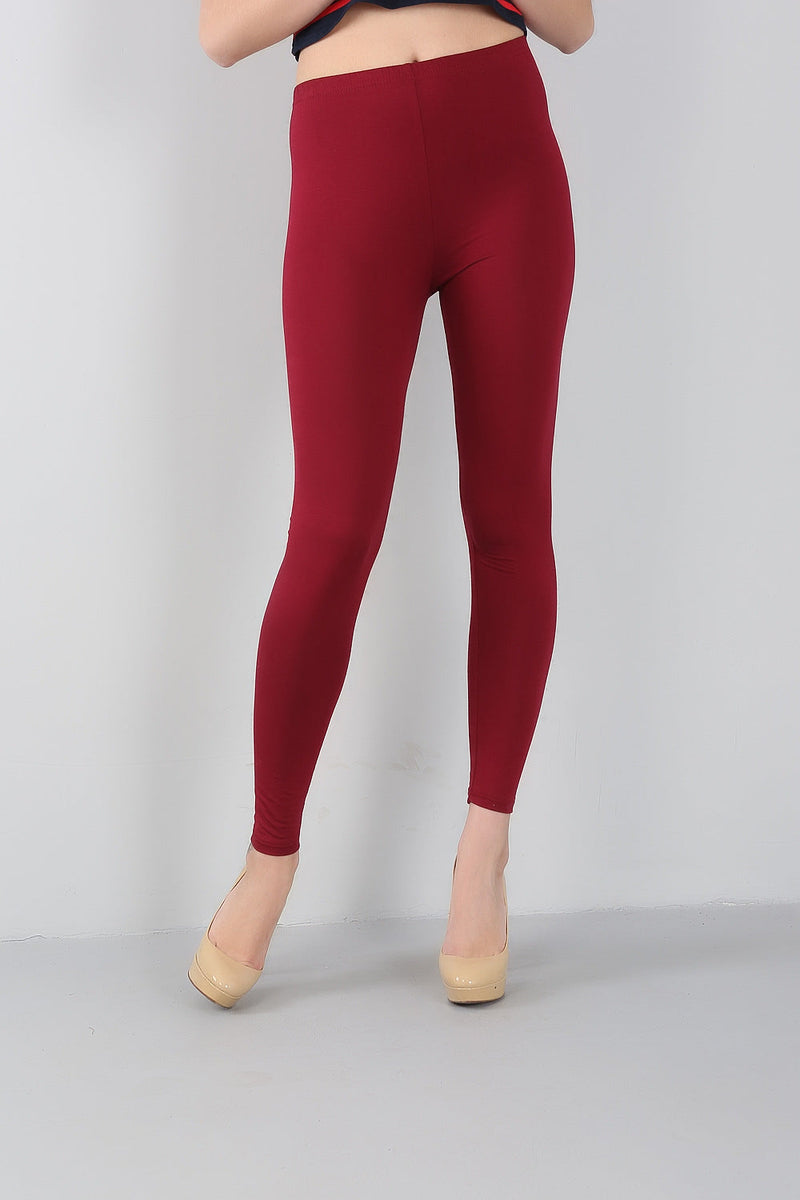 Bamboo Slim Fit Plus-Size Leggings-Navy Blue-2XL-State of Style