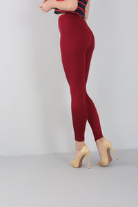 Bamboo Slim Fit Plus-Size Leggings-Navy Blue-2XL-State of Style