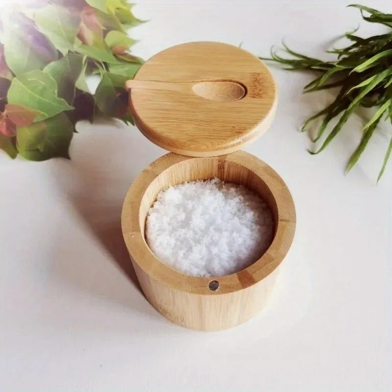 Bamboo Spice Box with Lid and Spoon - Nomi-State of Style