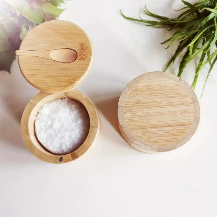 Bamboo Spice Box with Lid and Spoon - Nomi-State of Style