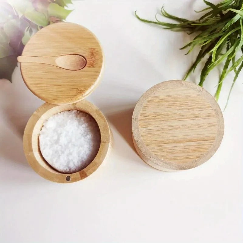 Bamboo Spice Box with Lid and Spoon - Nomi-State of Style