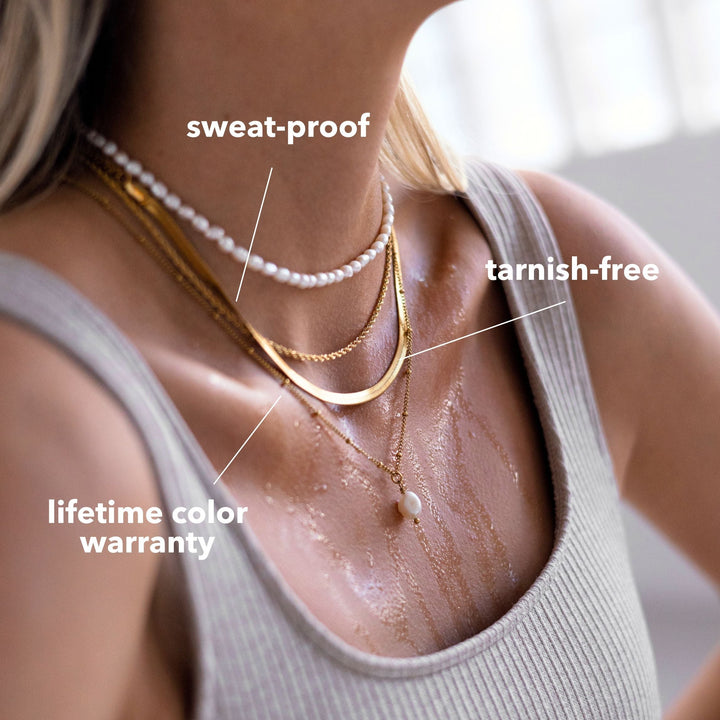 Baroque Pearl Pendant Necklace - Anisa-Gold-State of Style