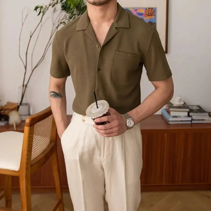 Basic Men's Shirt – Nolan-Khaki-S-State of Style