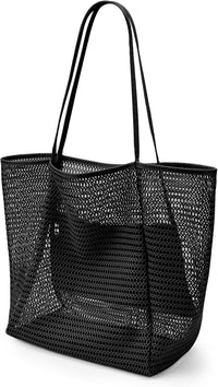 Foldable Mesh Beach Tote Bag with Inner Pocket
