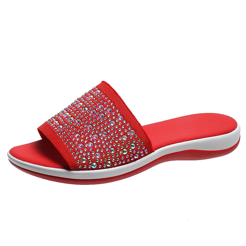 BeachSlides | Women's Slip-On Sandals-Red-4.5-State of Style