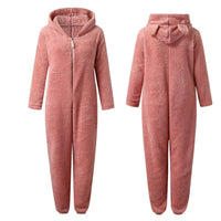 BearHug Super Soft Fleece Onesie with Bear Ears-Pink-S-State of Style