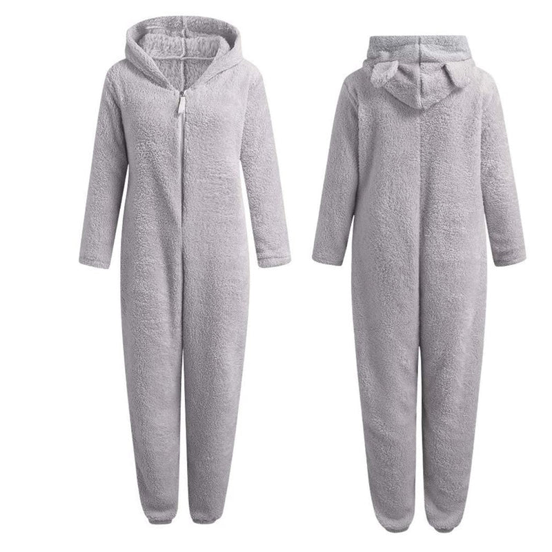 BearHug Super Soft Fleece Onesie with Bear Ears-Pink-S-State of Style