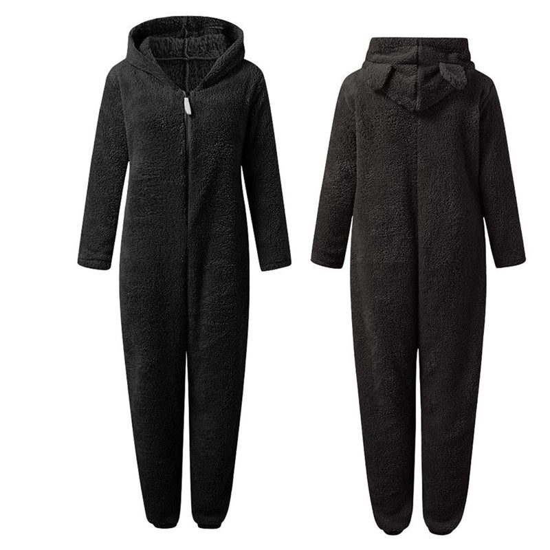 BearHug Super Soft Fleece Onesie with Bear Ears-Pink-S-State of Style