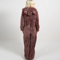 BearHug Super Soft Fleece Onesie with Bear Ears-Pink-S-State of Style