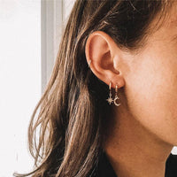 Beautiful Earrings with Moon and Star - Lunara-Gold-State of Style