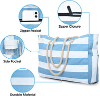 Waterproof Large Tote with Zipped Storage for Work & Play