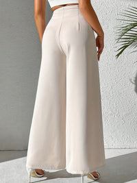 Beige High-Waist Wide-Leg Trousers for Women - Yara-S-State of Style