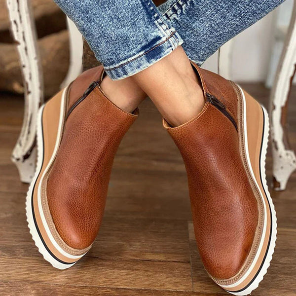 Bella - Casual Ankle Boots for Women-Dark brown-3-State of Style