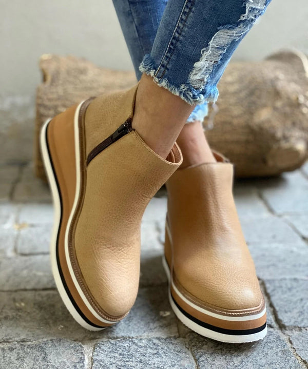 Bella - Casual Ankle Boots for Women-Khaki-3-State of Style