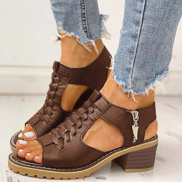 Bella - Orthopedische Elegante Zwarte Hakken-Bruin-34-State of Style