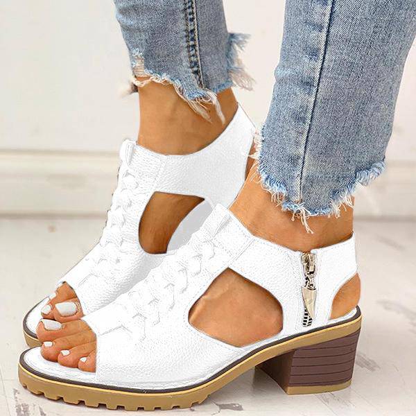 Bella - Orthopedische Elegante Zwarte Hakken-Wit-34-State of Style