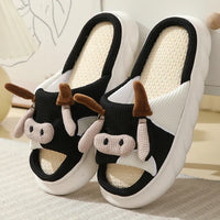 Bella - Orthopedische Koeienprint Pantoffels Wit-Zwarte koe-36-37-State of Style