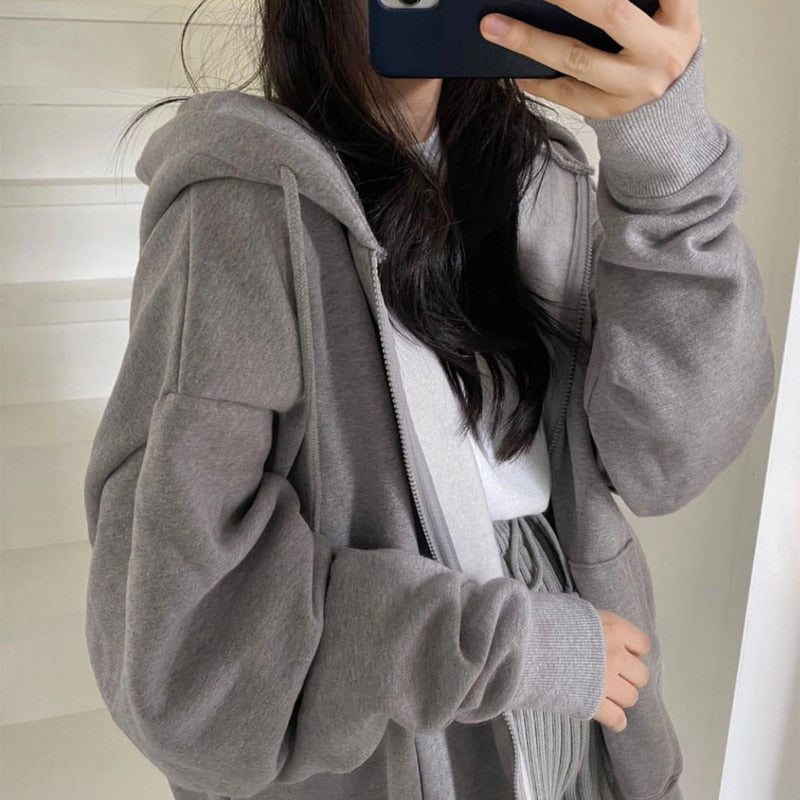 BigHoodie | Oversized Hoodie for Women-Grey-M-State of Style