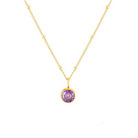 Birthstone Necklace - Aurora-February | Amethyst-Gold-State of Style