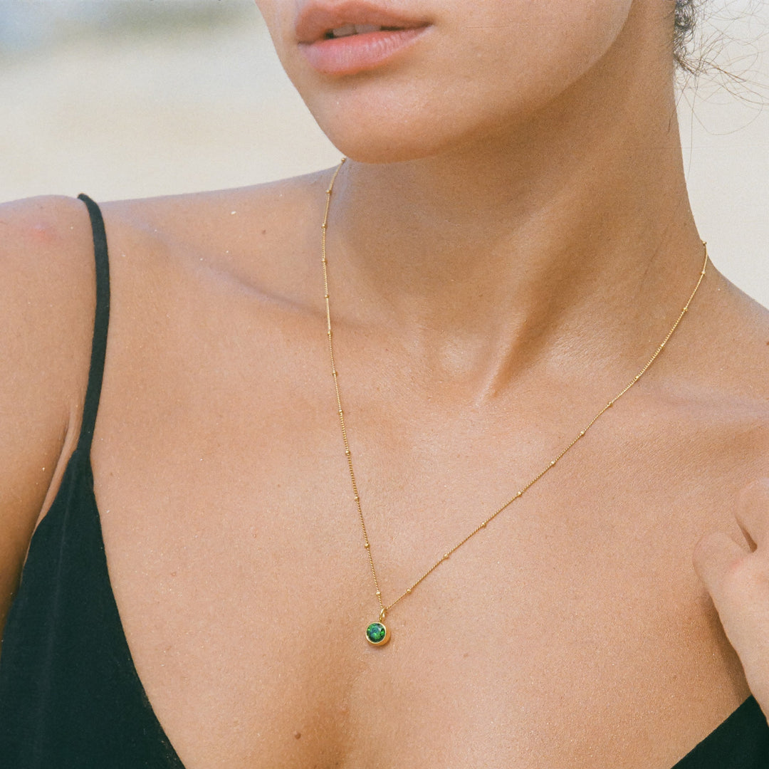 Birthstone Necklace - Aurora-January | Garnet-Gold-State of Style
