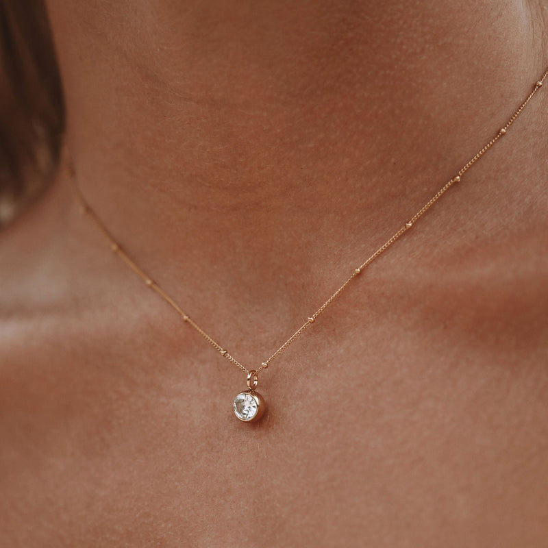 Birthstone Necklace - Aurora-January | Garnet-Gold-State of Style