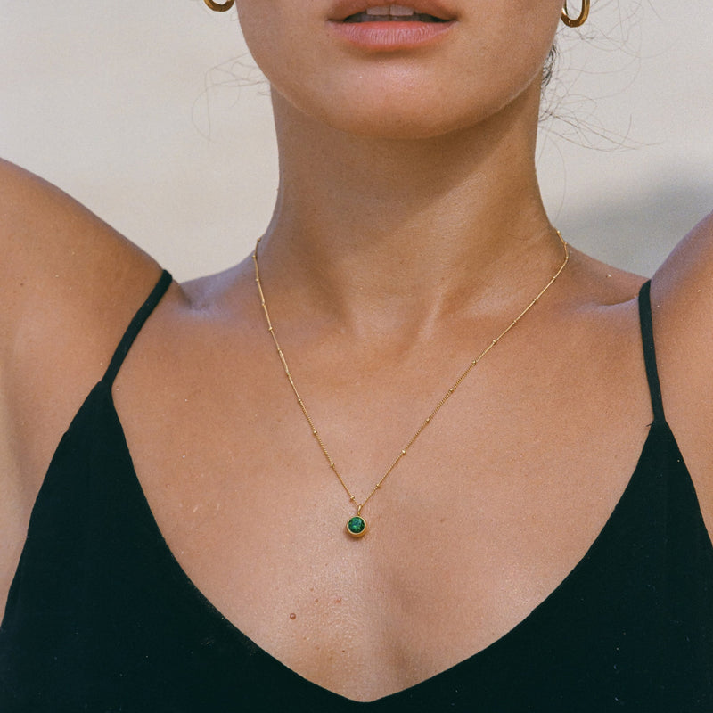 Birthstone Necklace - Aurora-January | Garnet-Gold-State of Style